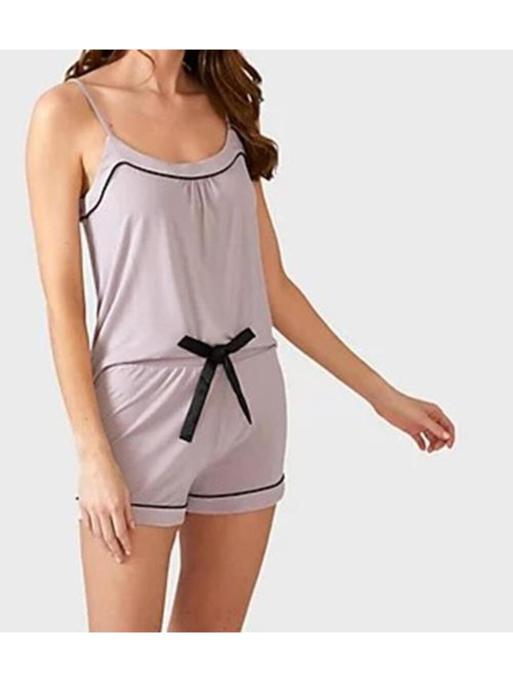 2783 Pretty You London - Bamboo Cami Shorts PJ Set OYSTER sz 10
